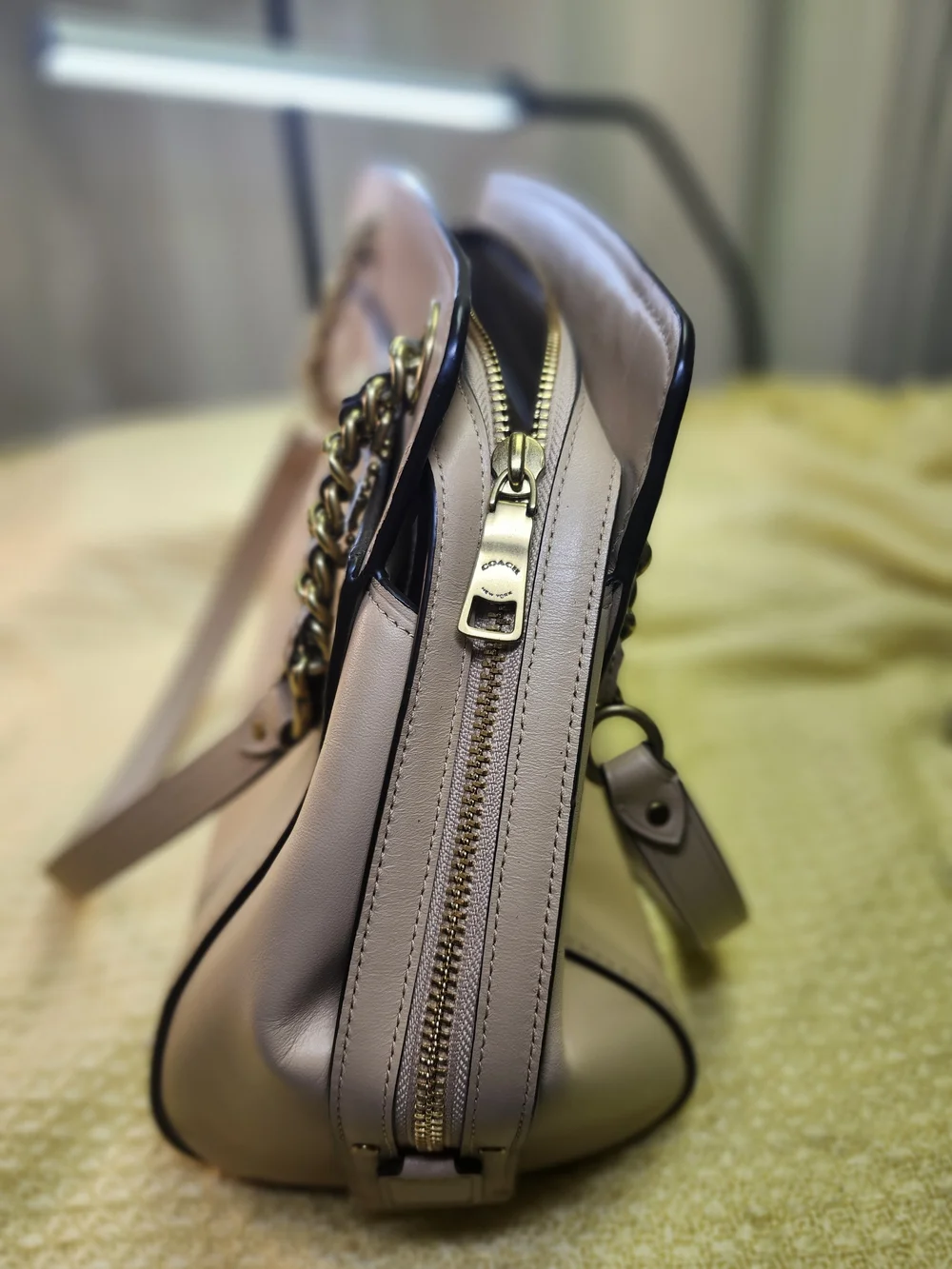Coach Blush Leather Chain-Handle Shoulder Bag